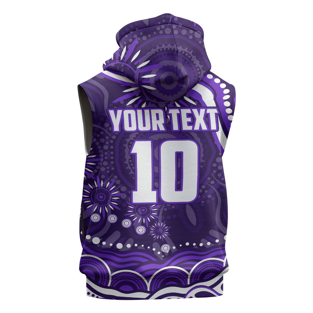 Personalized Fremantle Dockers Rugby Sleeveless Zip Hoodie Aboriginal Dot Art - Dreamtime Football Mascot