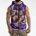 Personalized Fremantle Dockers Rugby Sleeveless Zip Hoodie Aboriginal Dot Art - Dreamtime Football Mascot