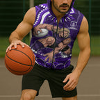 Personalized Fremantle Dockers Rugby Sleeveless Zip Hoodie Aboriginal Dot Art - Dreamtime Football Mascot