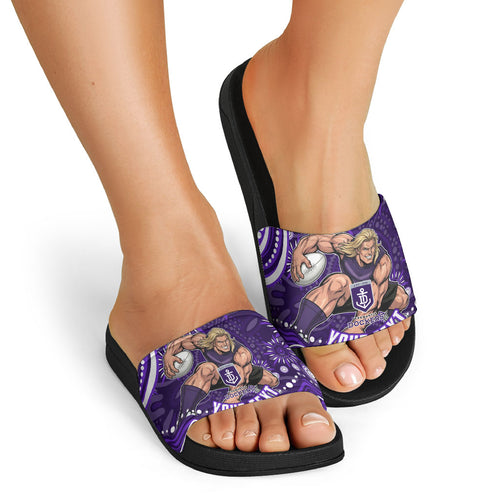 Personalized Fremantle Dockers Rugby Slide Sandals Aboriginal Dot Art - Dreamtime Football Mascot