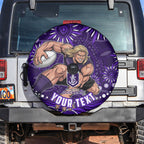 Personalized Fremantle Dockers Rugby Spare Tire Cover Aboriginal Dot Art - Dreamtime Football Mascot
