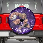 Personalized Fremantle Dockers Rugby Spare Tire Cover Aboriginal Dot Art - Dreamtime Football Mascot