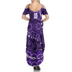 Personalized Fremantle Dockers Rugby Summer Maxi Dress Aboriginal Dot Art - Dreamtime Football Mascot