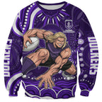 Personalized Fremantle Dockers Rugby Sweatshirt Aboriginal Dot Art - Dreamtime Football Mascot