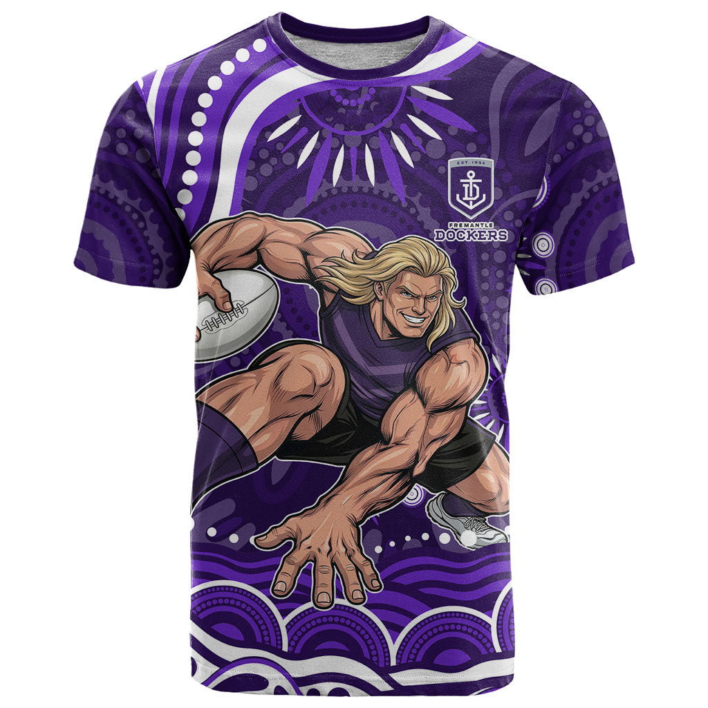 Personalized Fremantle Dockers Rugby T Shirt Aboriginal Dot Art - Dreamtime Football Mascot