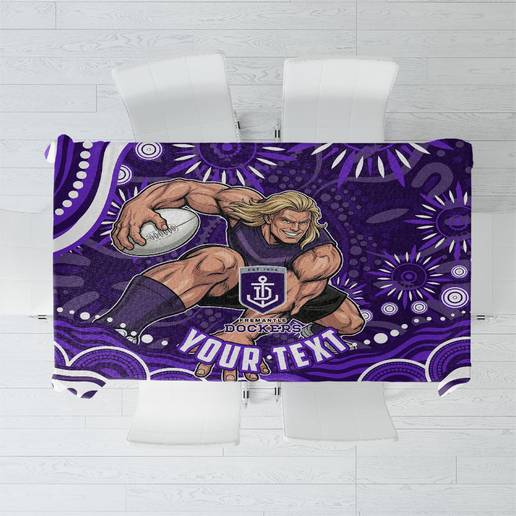 Personalized Fremantle Dockers Rugby Tablecloth Aboriginal Dot Art - Dreamtime Football Mascot
