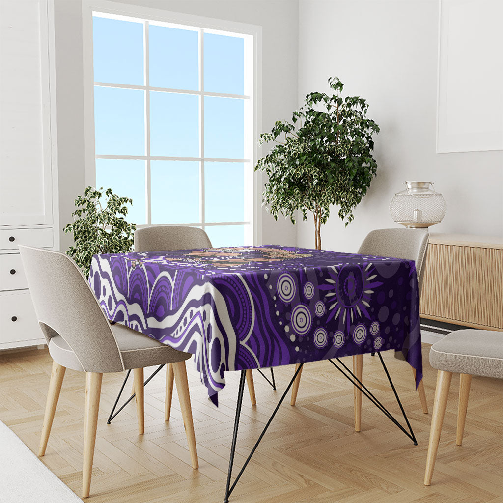 Personalized Fremantle Dockers Rugby Tablecloth Aboriginal Dot Art - Dreamtime Football Mascot