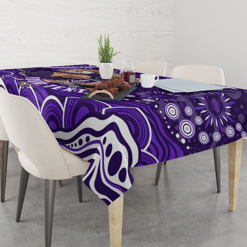 Personalized Fremantle Dockers Rugby Tablecloth Aboriginal Dot Art - Dreamtime Football Mascot