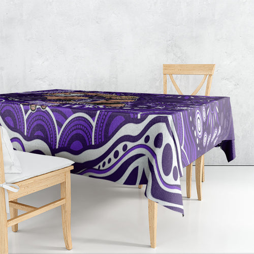 Personalized Fremantle Dockers Rugby Tablecloth Aboriginal Dot Art - Dreamtime Football Mascot