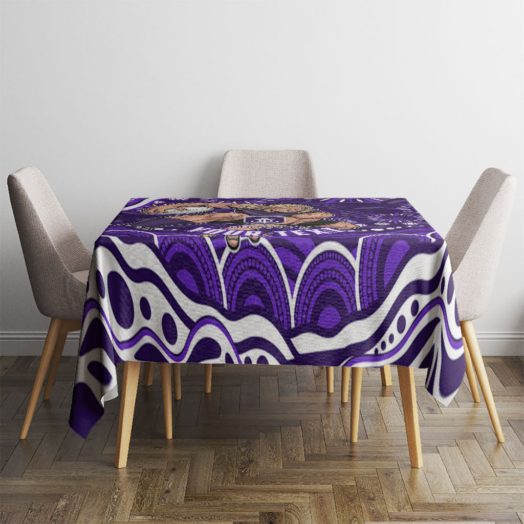 Personalized Fremantle Dockers Rugby Tablecloth Aboriginal Dot Art - Dreamtime Football Mascot