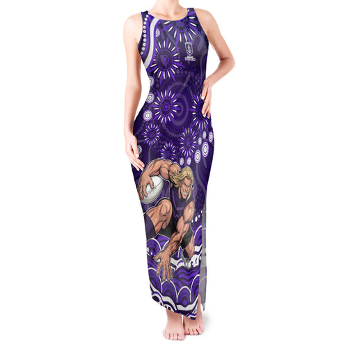 Personalized Fremantle Dockers Rugby Tank Maxi Dress Aboriginal Dot Art - Dreamtime Football Mascot