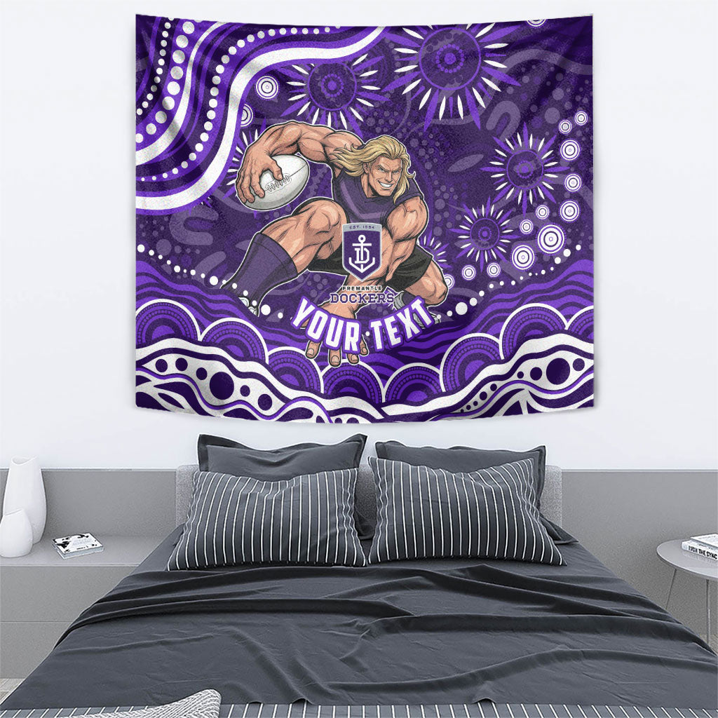 Personalized Fremantle Dockers Rugby Tapestry Aboriginal Dot Art - Dreamtime Football Mascot