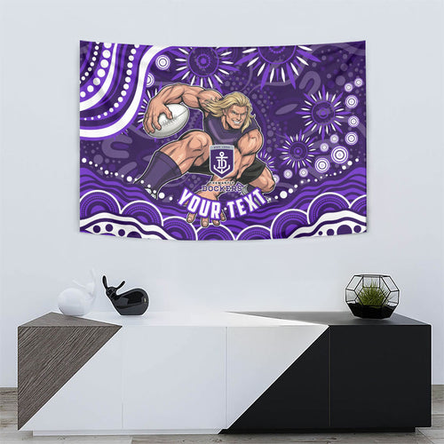 Personalized Fremantle Dockers Rugby Tapestry Aboriginal Dot Art - Dreamtime Football Mascot