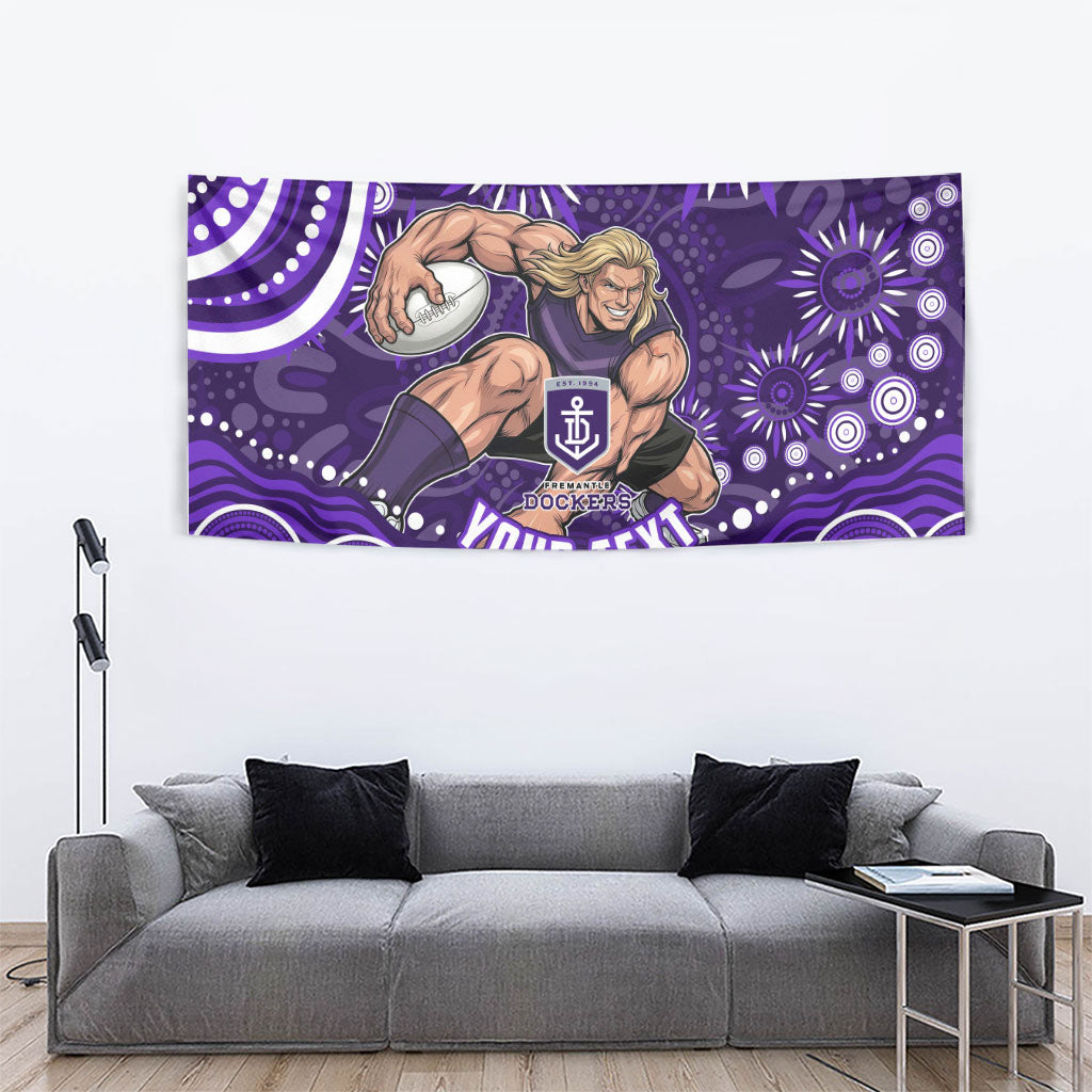 Personalized Fremantle Dockers Rugby Tapestry Aboriginal Dot Art - Dreamtime Football Mascot