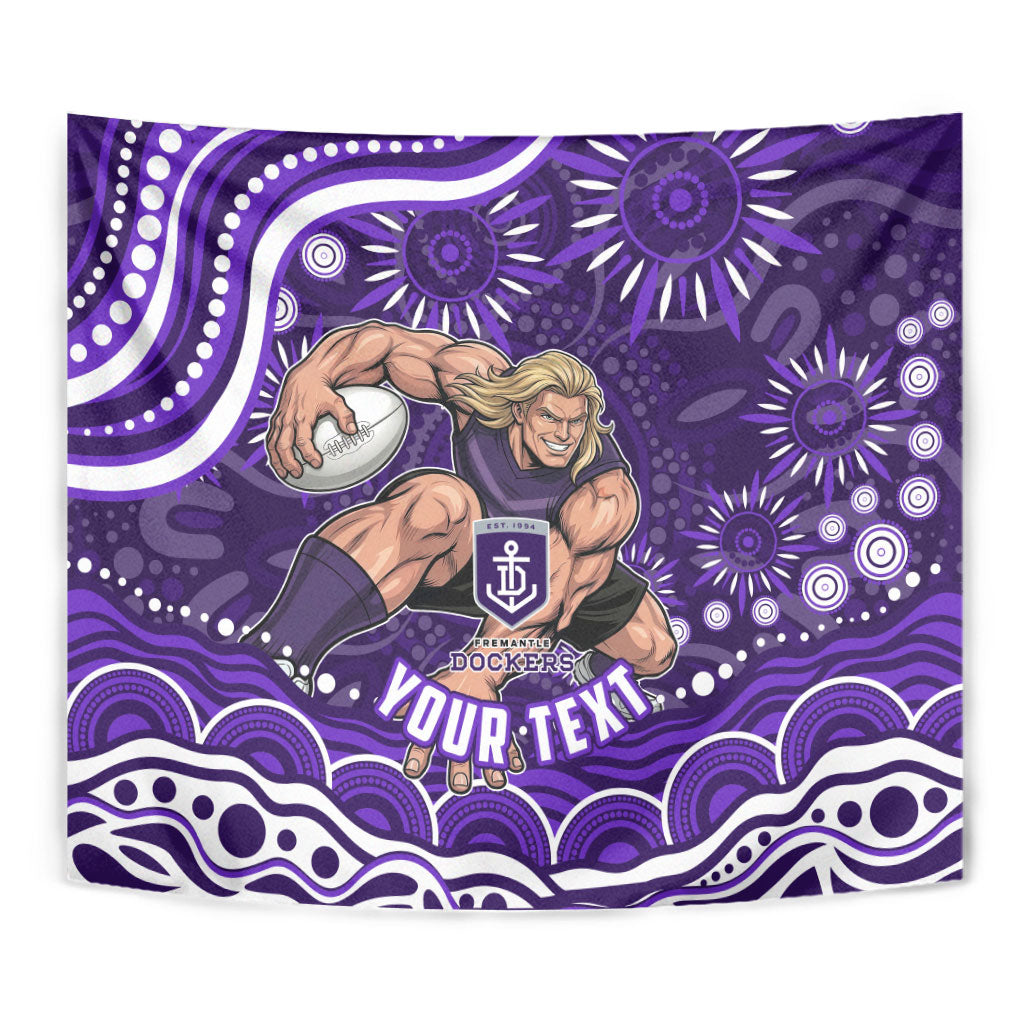 Personalized Fremantle Dockers Rugby Tapestry Aboriginal Dot Art - Dreamtime Football Mascot