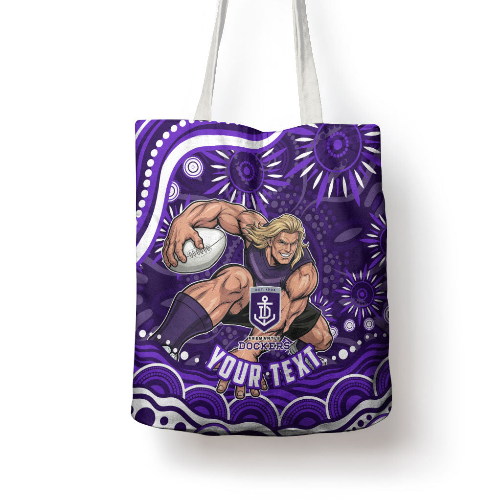 Personalized Fremantle Dockers Rugby Tote Bag Aboriginal Dot Art - Dreamtime Football Mascot