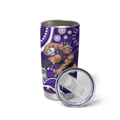 Personalized Fremantle Dockers Rugby Tumbler Cup Aboriginal Dot Art - Dreamtime Football Mascot
