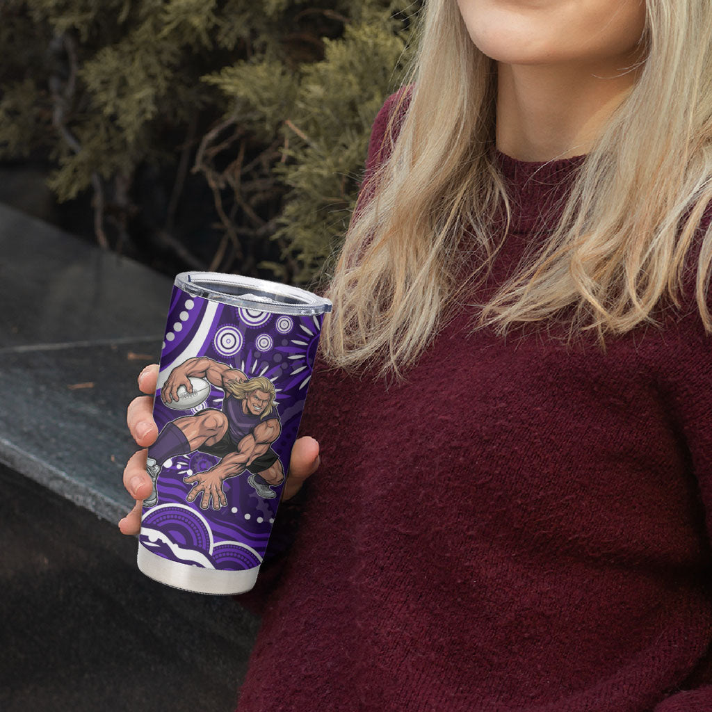Personalized Fremantle Dockers Rugby Tumbler Cup Aboriginal Dot Art - Dreamtime Football Mascot
