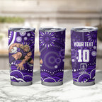 Personalized Fremantle Dockers Rugby Tumbler Cup Aboriginal Dot Art - Dreamtime Football Mascot