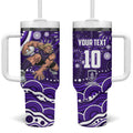 Personalized Fremantle Dockers Rugby Tumbler With Handle Aboriginal Dot Art - Dreamtime Football Mascot