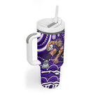 Personalized Fremantle Dockers Rugby Tumbler With Handle Aboriginal Dot Art - Dreamtime Football Mascot