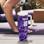 Personalized Fremantle Dockers Rugby Tumbler With Handle Aboriginal Dot Art - Dreamtime Football Mascot