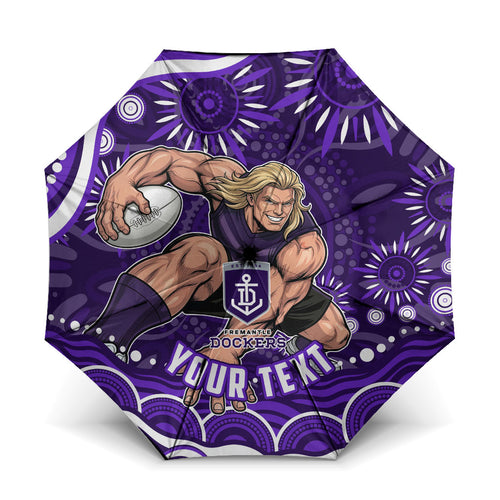 Personalized Fremantle Dockers Rugby Umbrella Aboriginal Dot Art - Dreamtime Football Mascot
