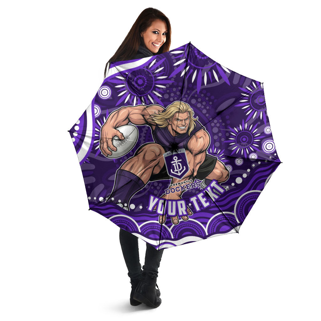 Personalized Fremantle Dockers Rugby Umbrella Aboriginal Dot Art - Dreamtime Football Mascot