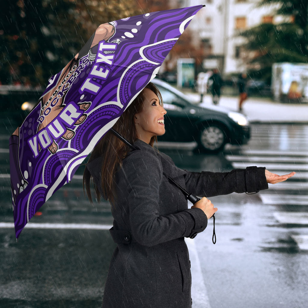 Personalized Fremantle Dockers Rugby Umbrella Aboriginal Dot Art - Dreamtime Football Mascot