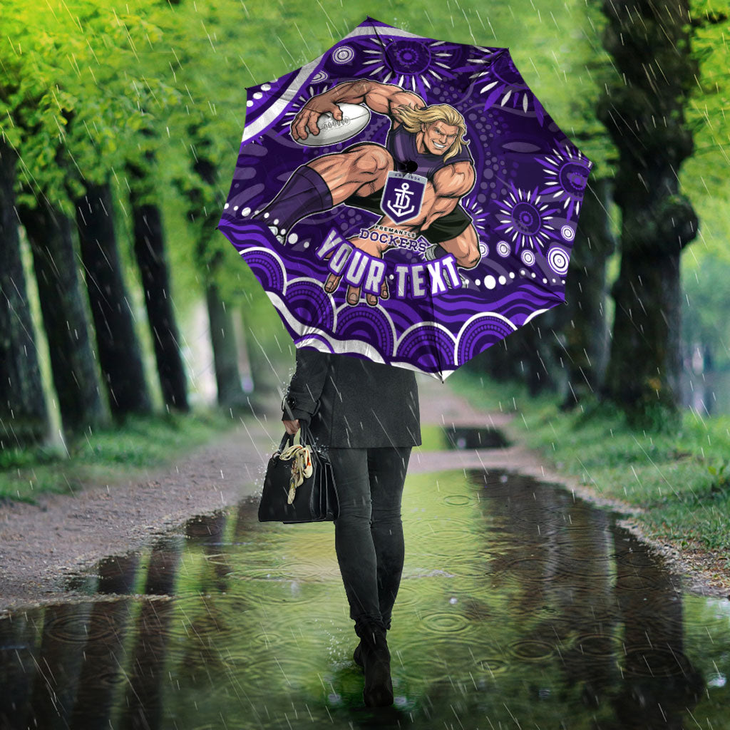 Personalized Fremantle Dockers Rugby Umbrella Aboriginal Dot Art - Dreamtime Football Mascot