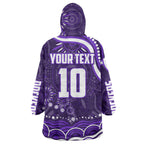 Personalized Fremantle Dockers Rugby Wearable Blanket Hoodie Aboriginal Dot Art - Dreamtime Football Mascot