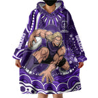 Personalized Fremantle Dockers Rugby Wearable Blanket Hoodie Aboriginal Dot Art - Dreamtime Football Mascot