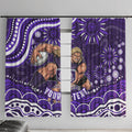 Personalized Fremantle Dockers Rugby Window Curtain Aboriginal Dot Art - Dreamtime Football Mascot