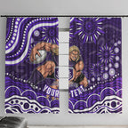 Personalized Fremantle Dockers Rugby Window Curtain Aboriginal Dot Art - Dreamtime Football Mascot