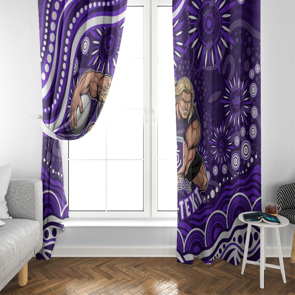Personalized Fremantle Dockers Rugby Window Curtain Aboriginal Dot Art - Dreamtime Football Mascot