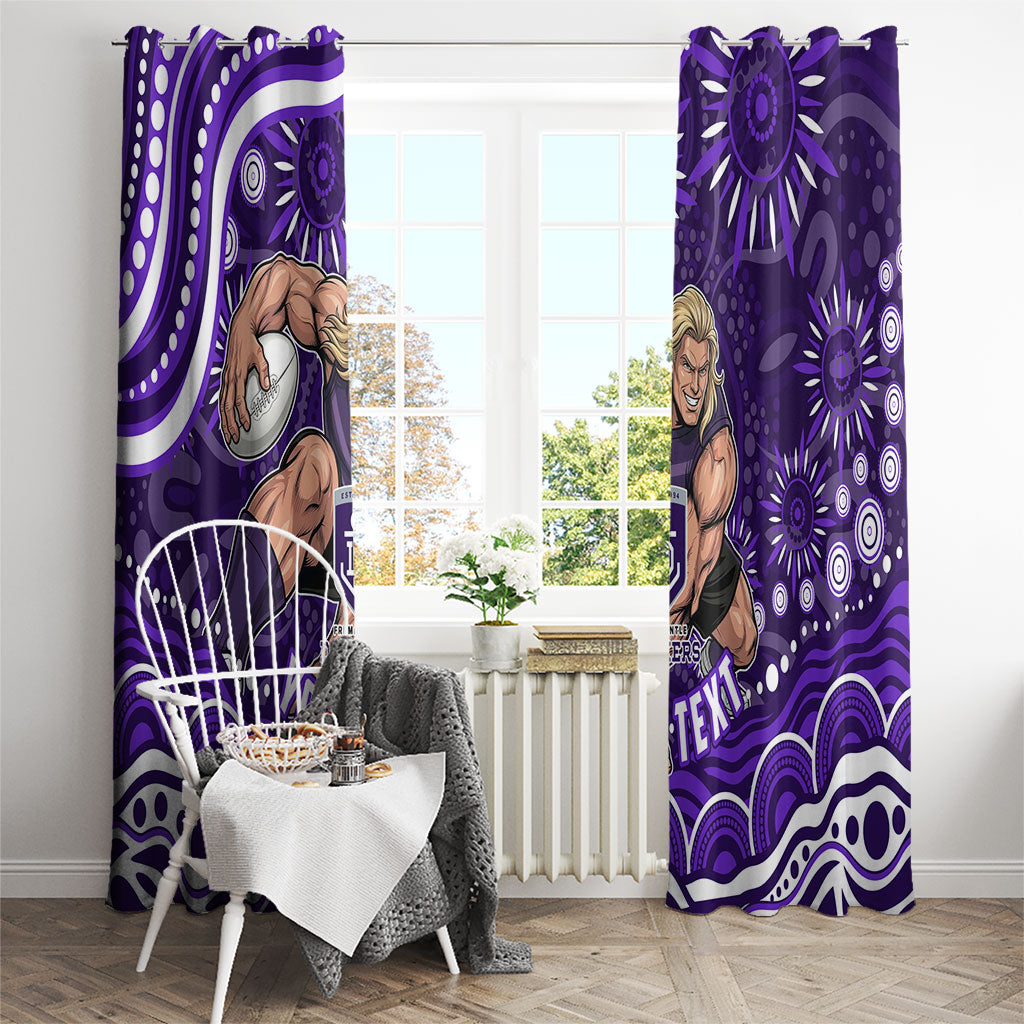 Personalized Fremantle Dockers Rugby Window Curtain Aboriginal Dot Art - Dreamtime Football Mascot