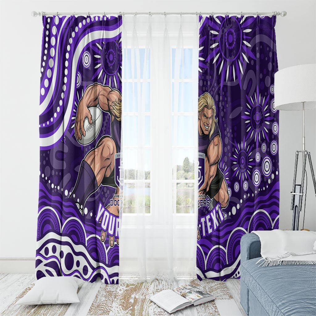 Personalized Fremantle Dockers Rugby Window Curtain Aboriginal Dot Art - Dreamtime Football Mascot
