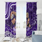Personalized Fremantle Dockers Rugby Window Curtain Aboriginal Dot Art - Dreamtime Football Mascot
