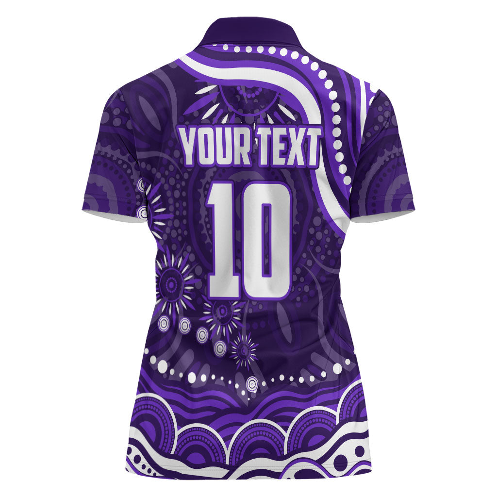 Personalized Fremantle Dockers Rugby Women Polo Shirt Aboriginal Dot Art - Dreamtime Football Mascot