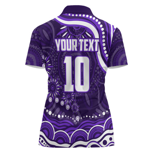 Personalized Fremantle Dockers Rugby Women Polo Shirt Aboriginal Dot Art - Dreamtime Football Mascot