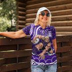 Personalized Fremantle Dockers Rugby Women Polo Shirt Aboriginal Dot Art - Dreamtime Football Mascot
