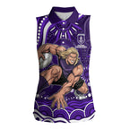 Personalized Fremantle Dockers Rugby Women Sleeveless Polo Shirt Aboriginal Dot Art - Dreamtime Football Mascot