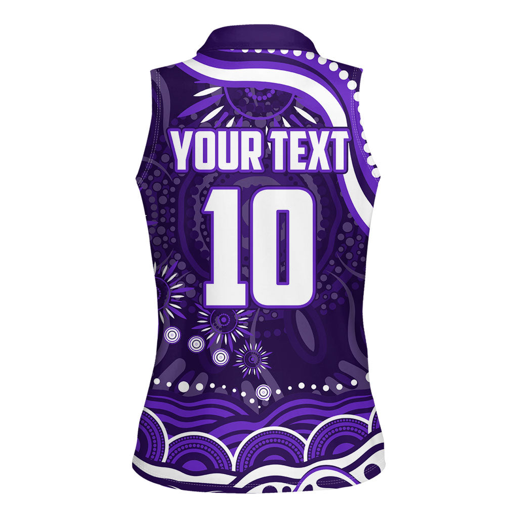 Personalized Fremantle Dockers Rugby Women Sleeveless Polo Shirt Aboriginal Dot Art - Dreamtime Football Mascot