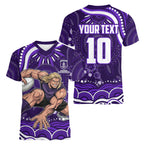 Personalized Fremantle Dockers Rugby Women V-Neck T-Shirt Aboriginal Dot Art - Dreamtime Football Mascot