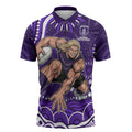 Personalized Fremantle Dockers Rugby Zipper Polo Shirt Aboriginal Dot Art - Dreamtime Football Mascot