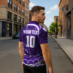 Personalized Fremantle Dockers Rugby Zipper Polo Shirt Aboriginal Dot Art - Dreamtime Football Mascot