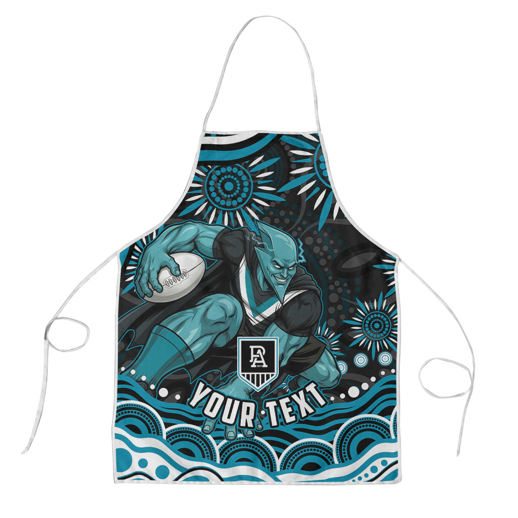 Personalized Port Adelaide Power Rugby Apron Aboriginal Dot Art - Dreamtime Football Mascot