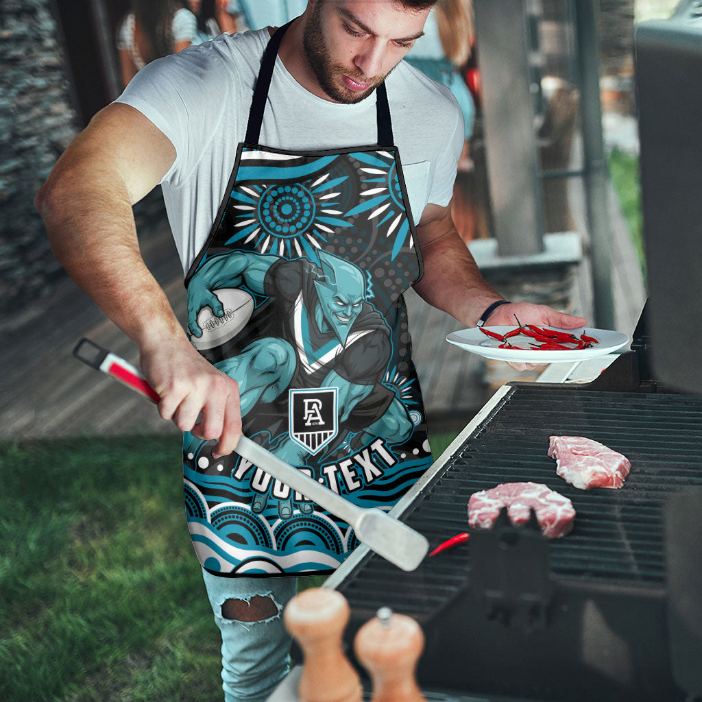 Personalized Port Adelaide Power Rugby Apron Aboriginal Dot Art - Dreamtime Football Mascot