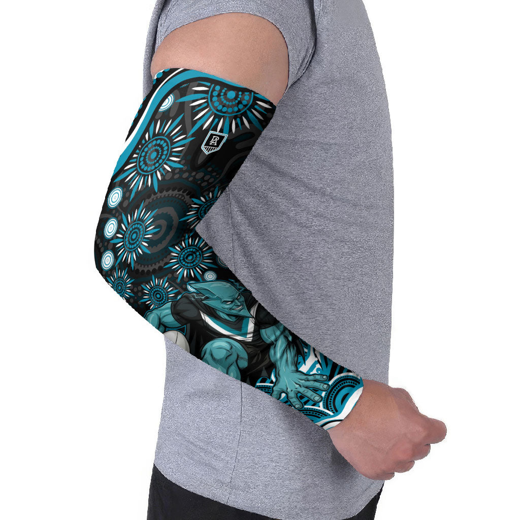 Personalized Port Adelaide Power Rugby Arm Sleeves Aboriginal Dot Art - Dreamtime Football Mascot