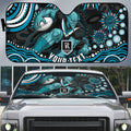 Personalized Port Adelaide Power Rugby Auto Sun Shade Aboriginal Dot Art - Dreamtime Football Mascot
